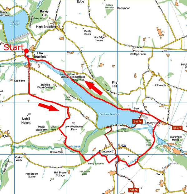 Dungworth walk map