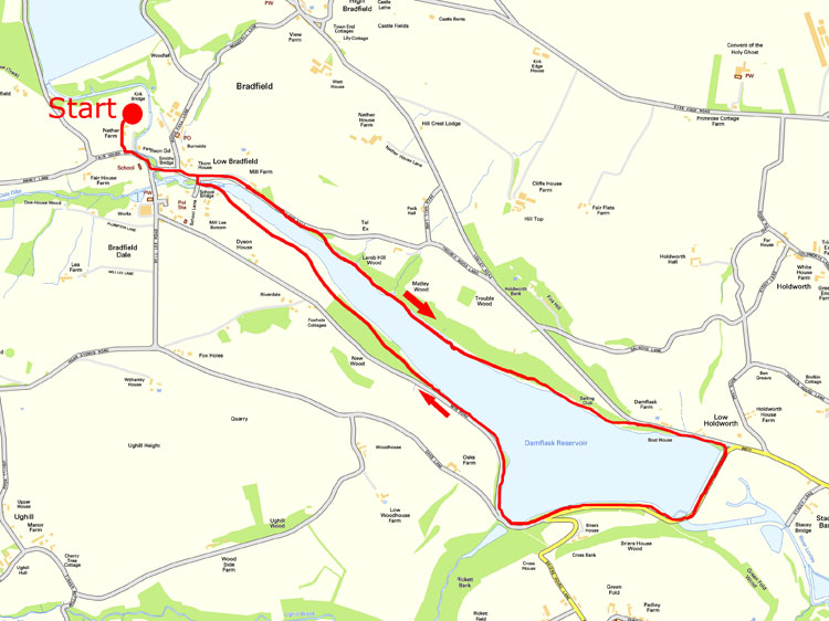 Damflask walk map