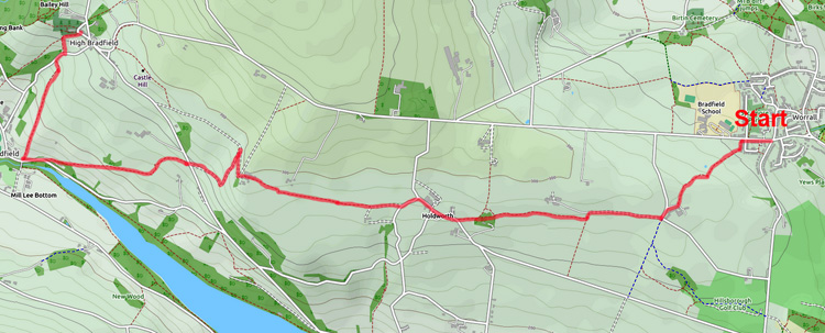 Bradfield Ancient way map