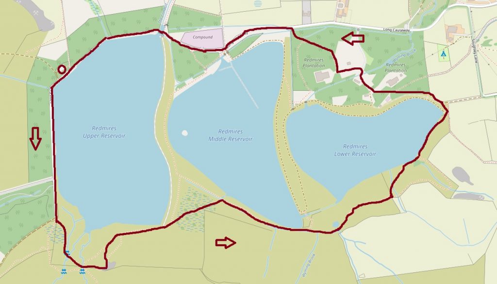 Redmires Circular walk map